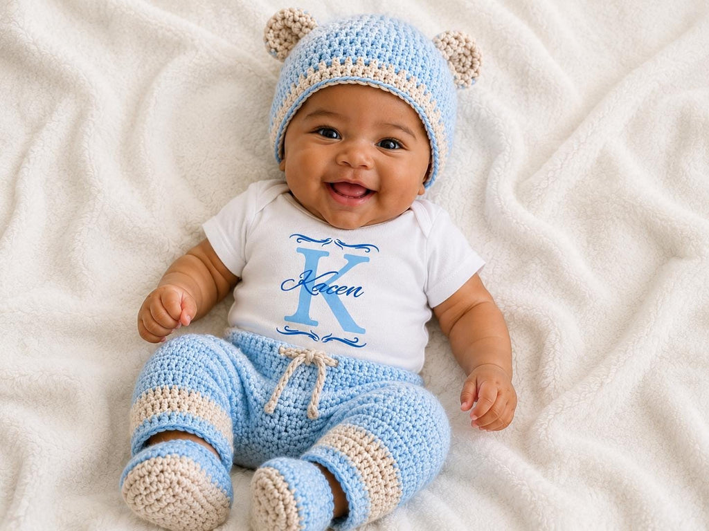 Handmade Crochet Newborn Set, Baby Shower Gift, Baby Photoshoot Outfit