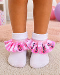 Minnie Mouse Inspired Ruffle Anklets, Detachable Anklet Socks, Pageant Socks