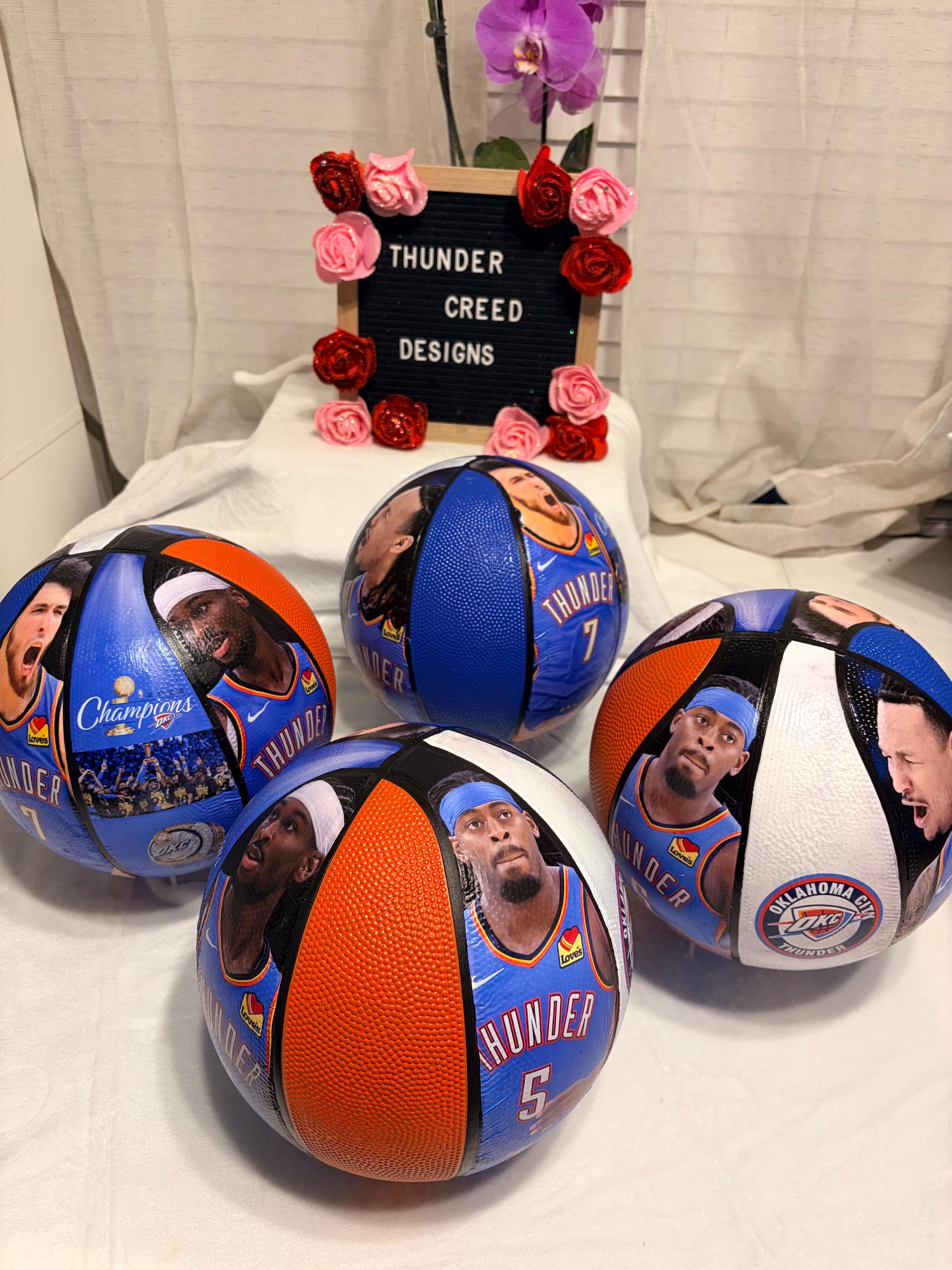 Custom NBA Team Basketball, Fan Collectible, Thunder Basketball