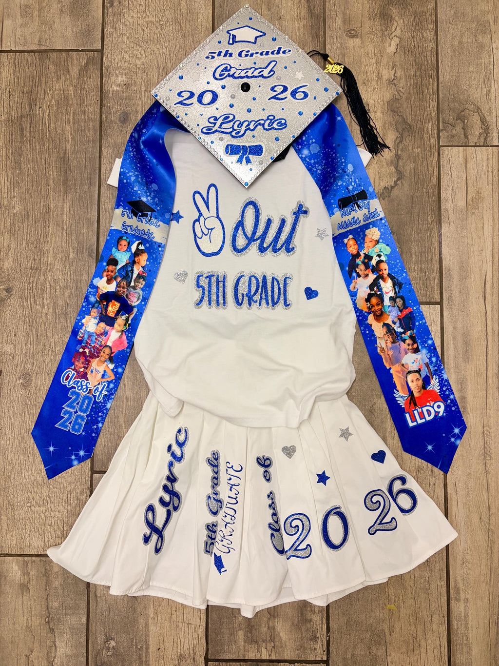 Kids Graduation Skirt Set, Youth Custom Graduation Outfit