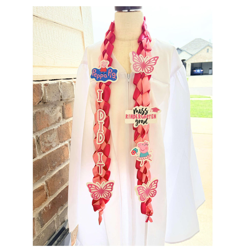 Personalized Graduation Lei, Custom Ribbon Necklace, Baby Shower Lei, Birthday Lei