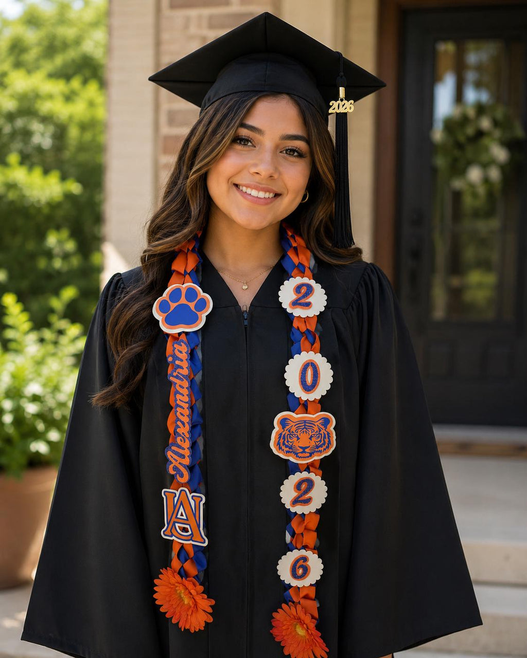 Personalized Graduation Lei, Custom Ribbon Necklace, Baby Shower Lei, Birthday Lei