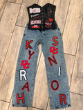 Custom Senior Corset and Jeans, Graduation Photoshoot Outfit