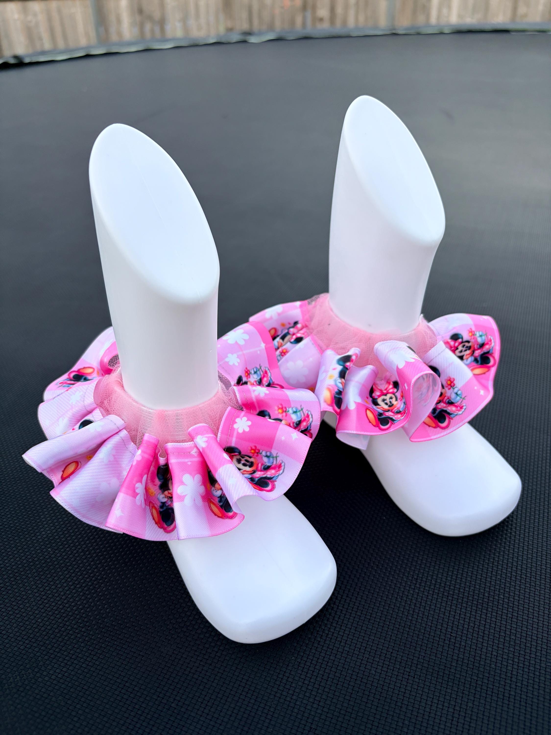 Minnie Mouse Inspired Ruffle Anklets, Detachable Anklet Socks, Pageant Socks