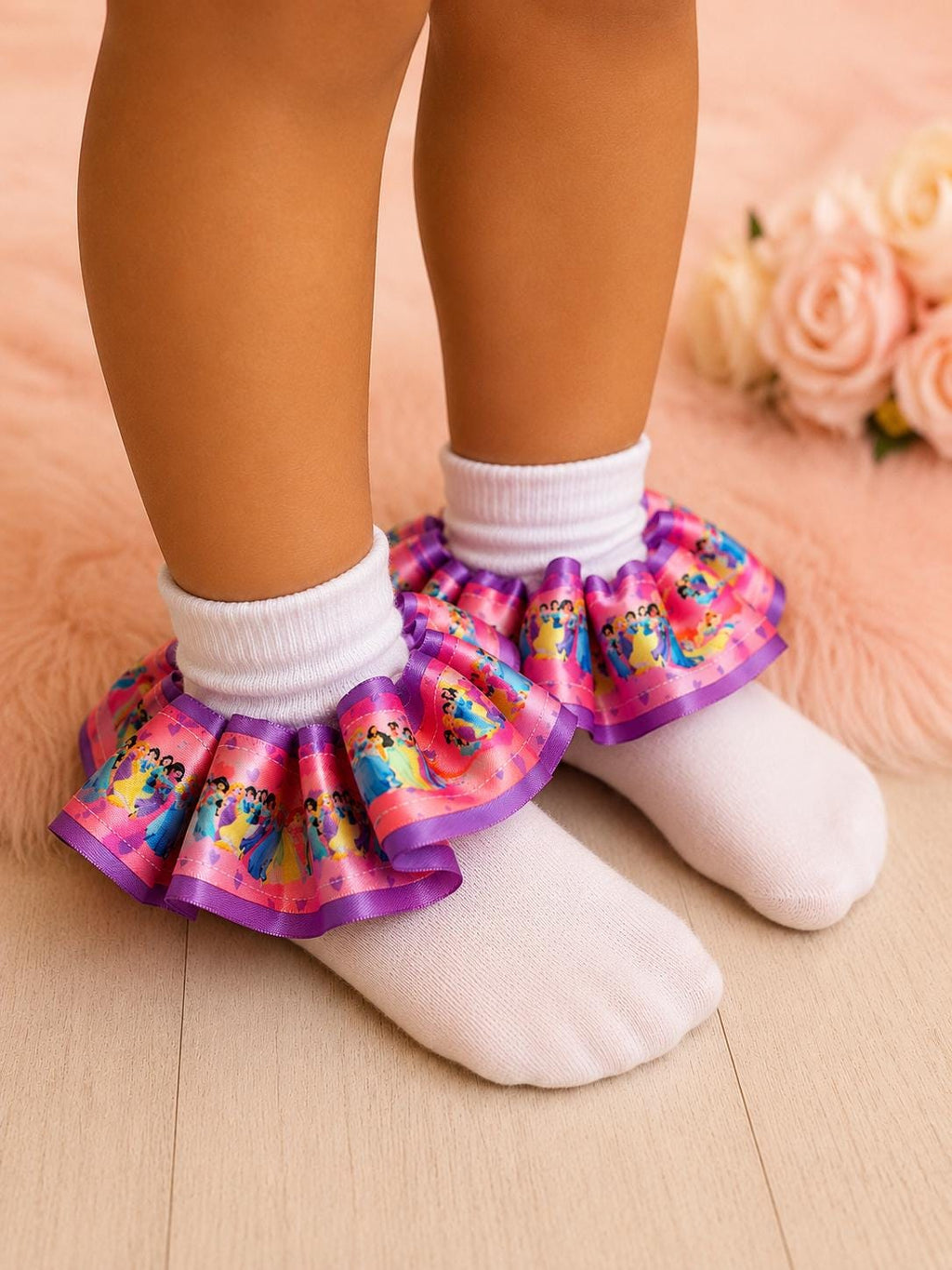 Any theme ruffle anklets, Girl ruffle socks, birthday tutu socks, pageant tutu socks, Character socks